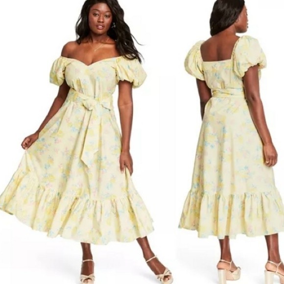LoveShackFancy Dresses & Skirts - LoveShackFancy Estelle Capsule Dress Floral Print Size 12 / NWT Yellow